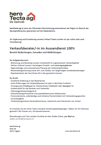 Verkaufsberater-/in